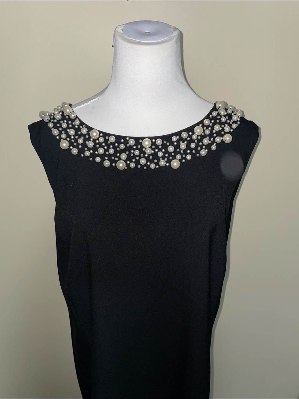 Calvin Klein Elegant Pearl-Trim sleeveless dress and sweater set | 22W | 2X - Picture 6 of 11